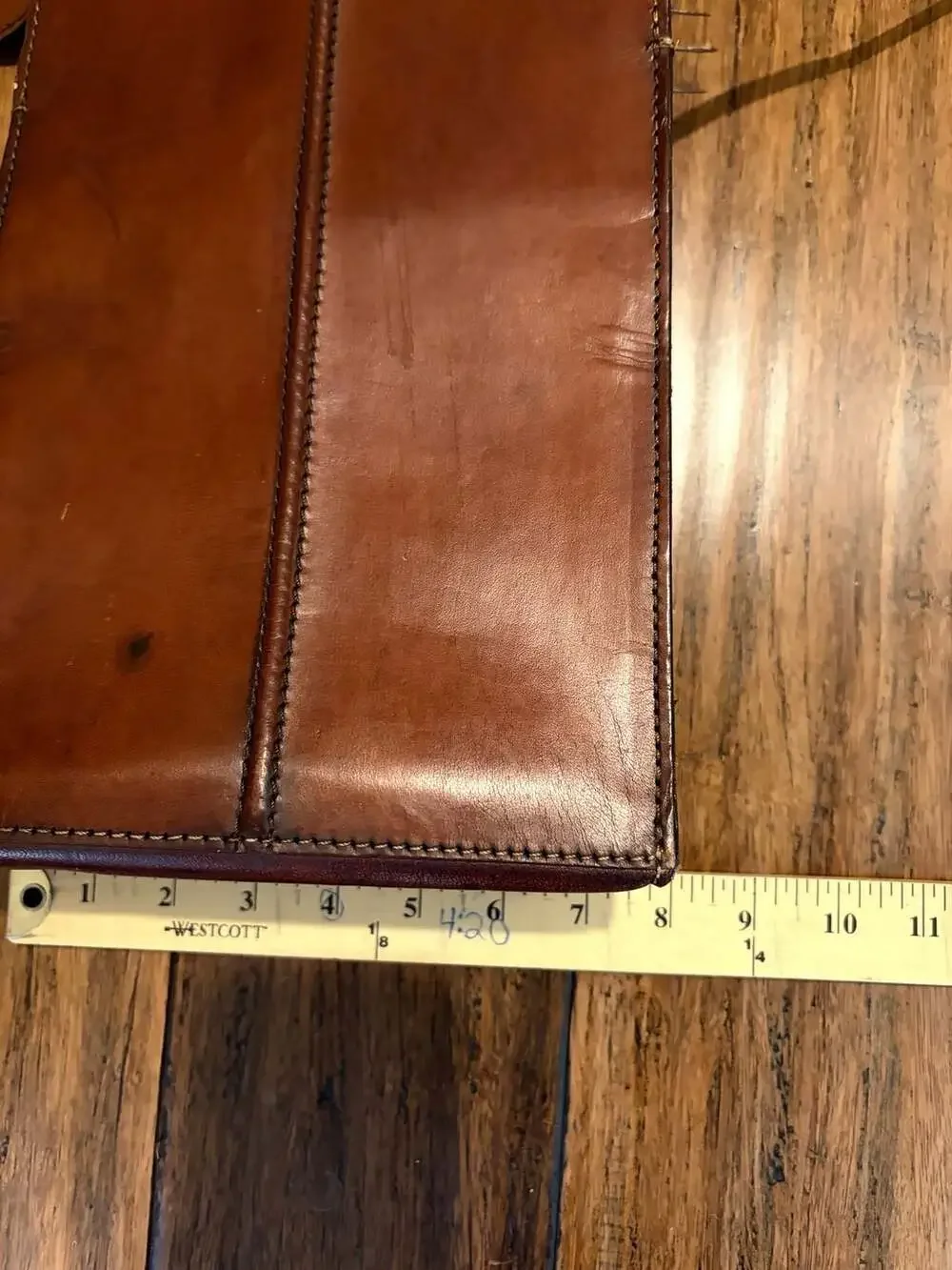 Vintage Handcrafted Brown Leather Double Wine Bottle Tote Bag Carrier Case